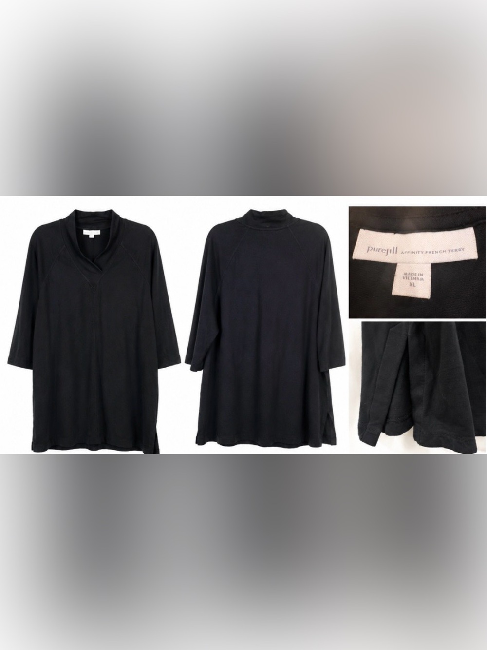 Pure Jjill Women’s Black Affinity French Terry Tunic XL